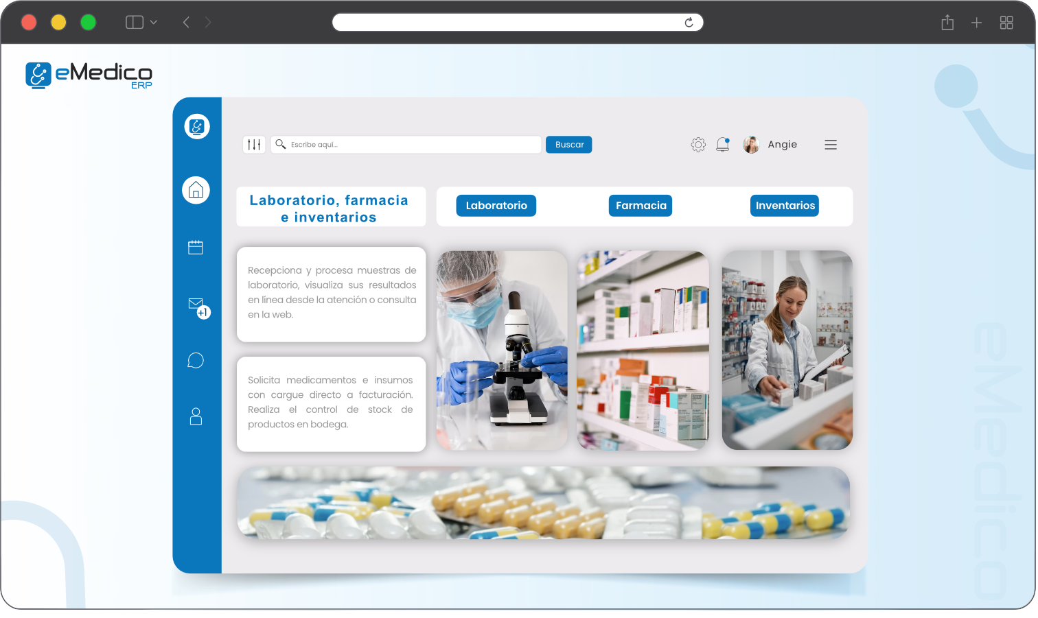 Laboratorio, farmacia e inventarios (eMedicoERP)